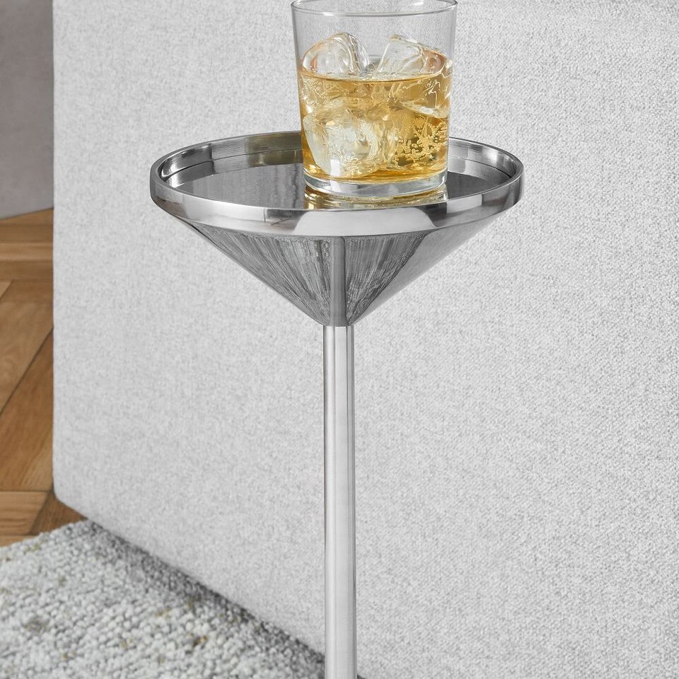Faceted Brass Drink Table